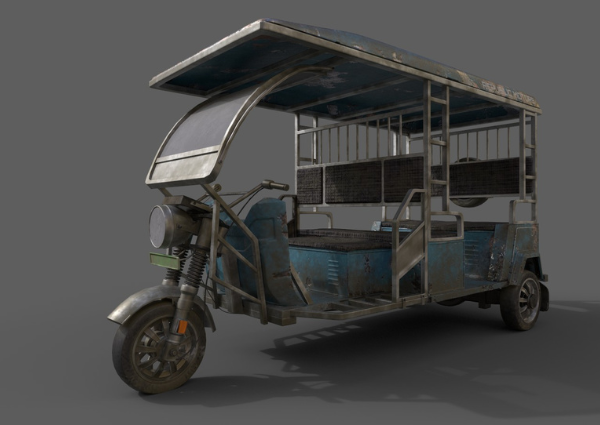 3D E-Rickshaw Model – Game-Ready Asset!